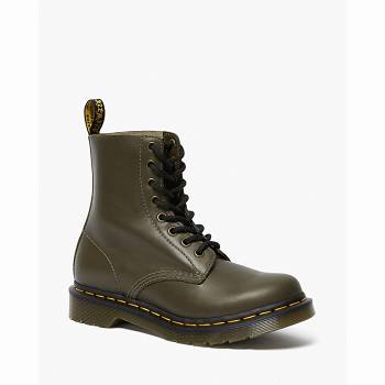 Dr Martens Női 1460 Pascal Wanama Bőr Bakancs Olivazöld